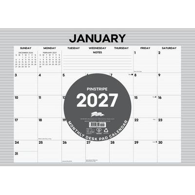 Pinstripe 2027 17 X 12 Small Monthly Deskpad