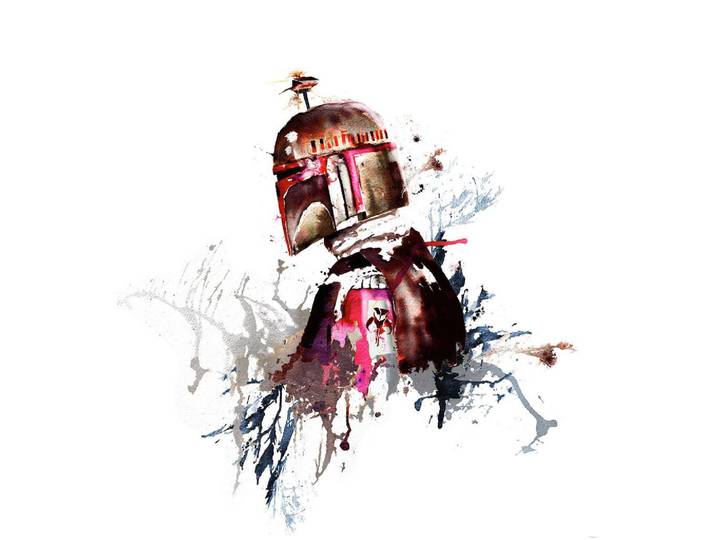 FOTOTAPETE STAR WARS WATERCOLOR BOBA FETT