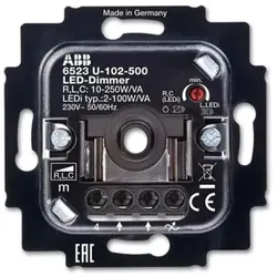 BUSCH-JAEGER 6523 U-102-500 – Busch-Dimmer® Drehdimmer 2–100 W LED 2-Draht UP