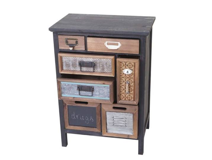 MCW Placard de pharmacien MCW-A43 bois massif de sapin patchwork 78x55x35cm