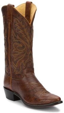 "Justin Boots Buck 13"" Round Toe - Mens 9.5 Brown Boot E2"