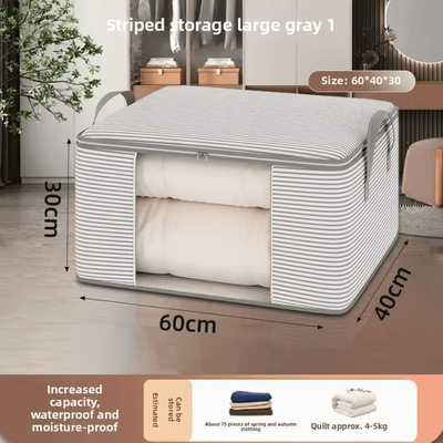 Inspire Curations Large Foldable Comforter Storage Bag With Clear Window grey 80l