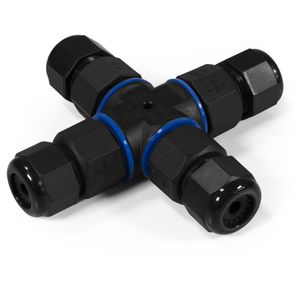 McPower Kabelverbinder 1300435, IP68 wasserdicht, für 7-10 mm Kabel-Ø, 4-Wege Verteiler, 3-polig
