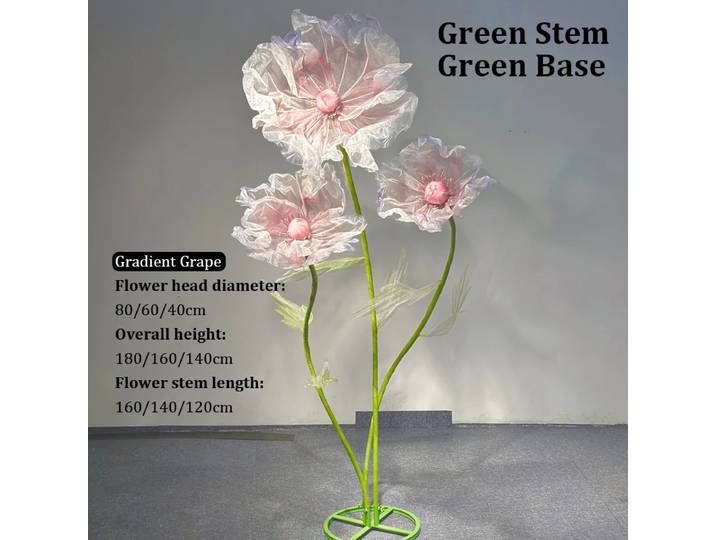 180cm fleurs artificielles grand fil de soie coquelicot fond de mariage route plomb fleur fenêtre affichage jardin décoration décor à la maison