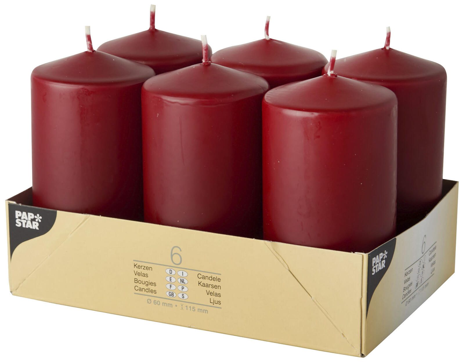 STARPAK PAPSTAR Stumpenkerze 11.5 cm bordeaux 17993