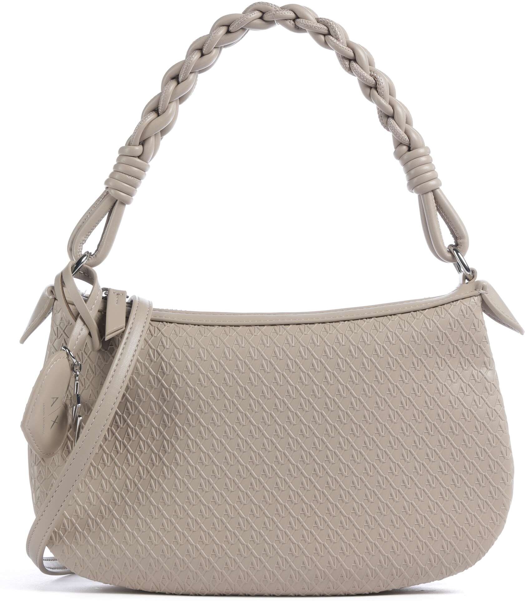 Armani Exchange Maya S Schultertasche aus Leder, beige