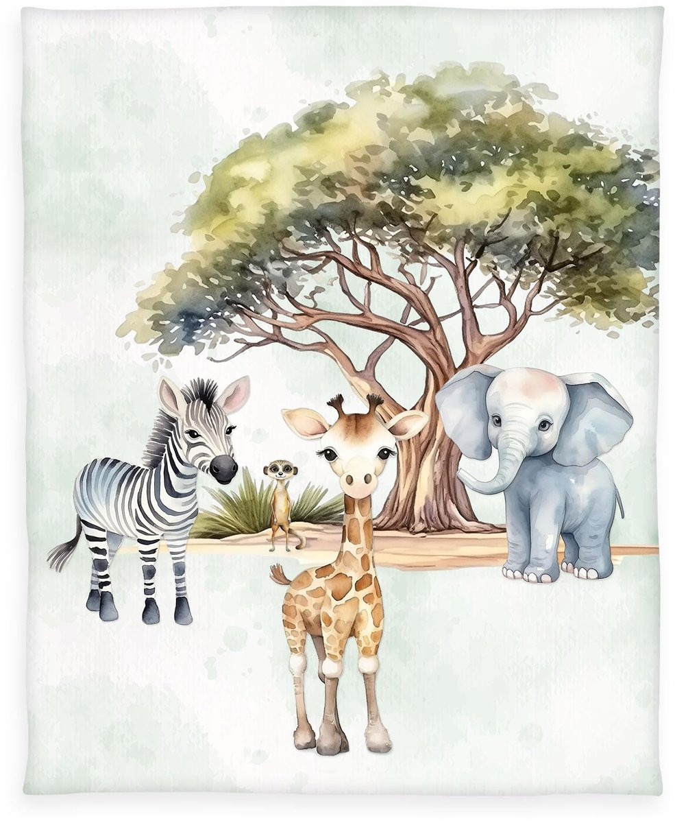 Safari Young Collection zachte fleecedeken knuffeldeken 130 x 160 cm