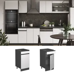 Vicco Schubunterschrank Küchenschrank Küchenmöbel R-Line J-Shape Anthrazit Weiß 40 cm modern