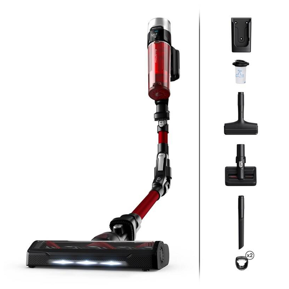 Rowenta RH2079, 2-in-1-Stabstaubsauger, Beutellos, Schwarz, Rot, 0,4 l, Rechteckig, Trocken