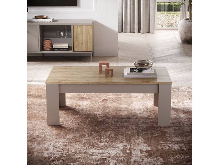 Couchtisch HOME AFFAIRE Gent 122 x 65 cm, Sofatisch, Wohnzimmertisch, Kaffeetisch , beige (cashmere, eiche cadiz nb, cashmere, eiche cadiz nb), H:45cm, Tische, Couchtisch, moderner rechteckiger Couchtisch, zweifarbig