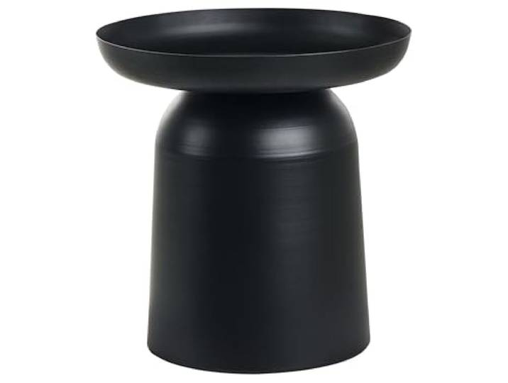 Beliani Beistelltisch Metall rund schwarz modernes Design Torrens