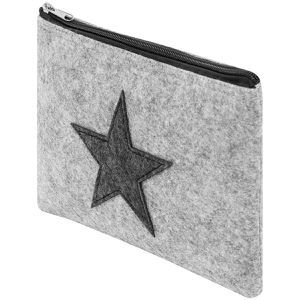 Böttcher-AG Kosmetiktasche Star Dust Use, grau, aus Filz, mit Reißverschluss, 25 x 17 cm