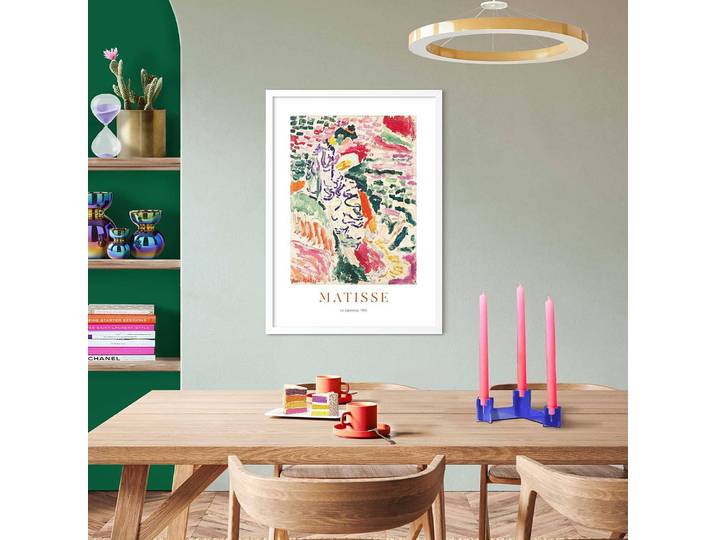 Tableau déco encadré Matisse Japonaise Impression dans cadre en bois, enduit Multicolore/Multicolore 50 x 70 x 2cm
