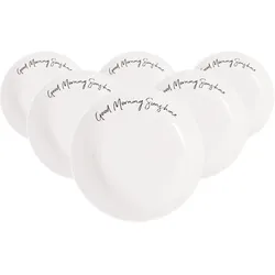Villeroy & Boch Multipack Statement Schale flach Good morning Sunshine - 6 Stück, Schüssel + Schale, Weiss
