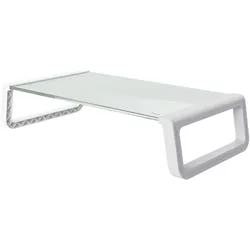 Trust Monta Glass Monitor, Monitor Erhöhung, Weiss, Transparent