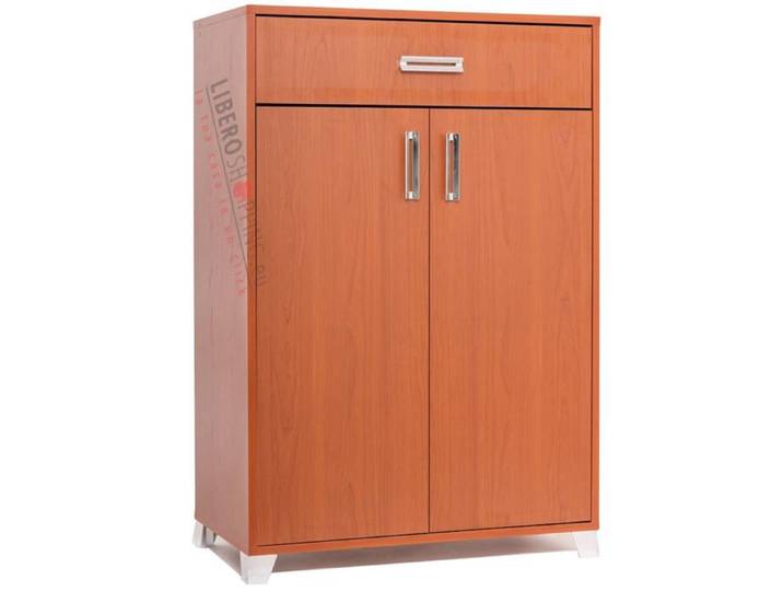 Armoire en bois avec 2 portes et 1 tiroir 81x120h cm polyvalente Cerisier