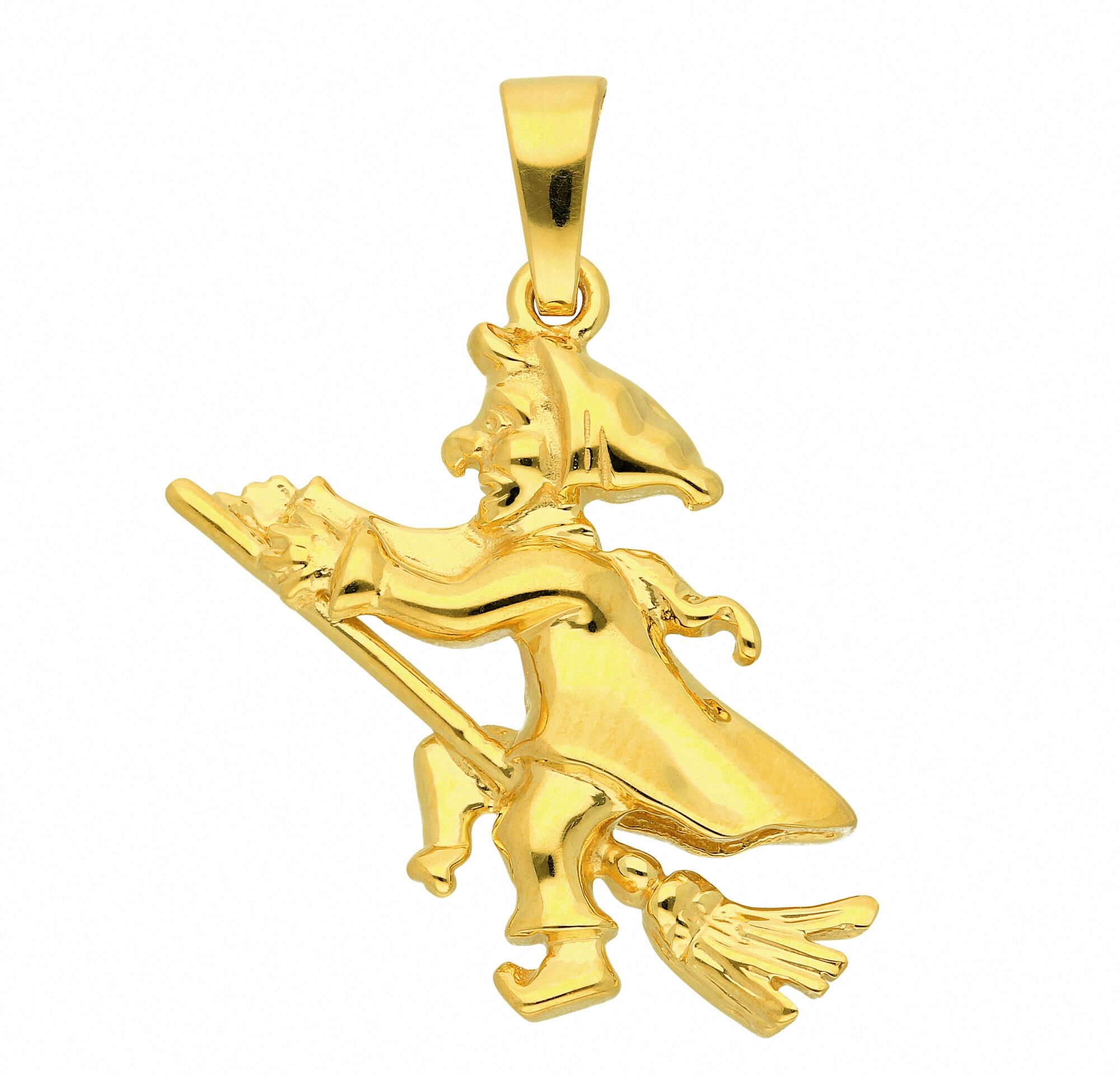 Kettenanhänger ADELIA´S "Anhänger Hexe 333 Gold ( 8K )", gold, Schmuckanhänger, Damen, Gold, Kettenanhänger, Goldanhänger Hexe