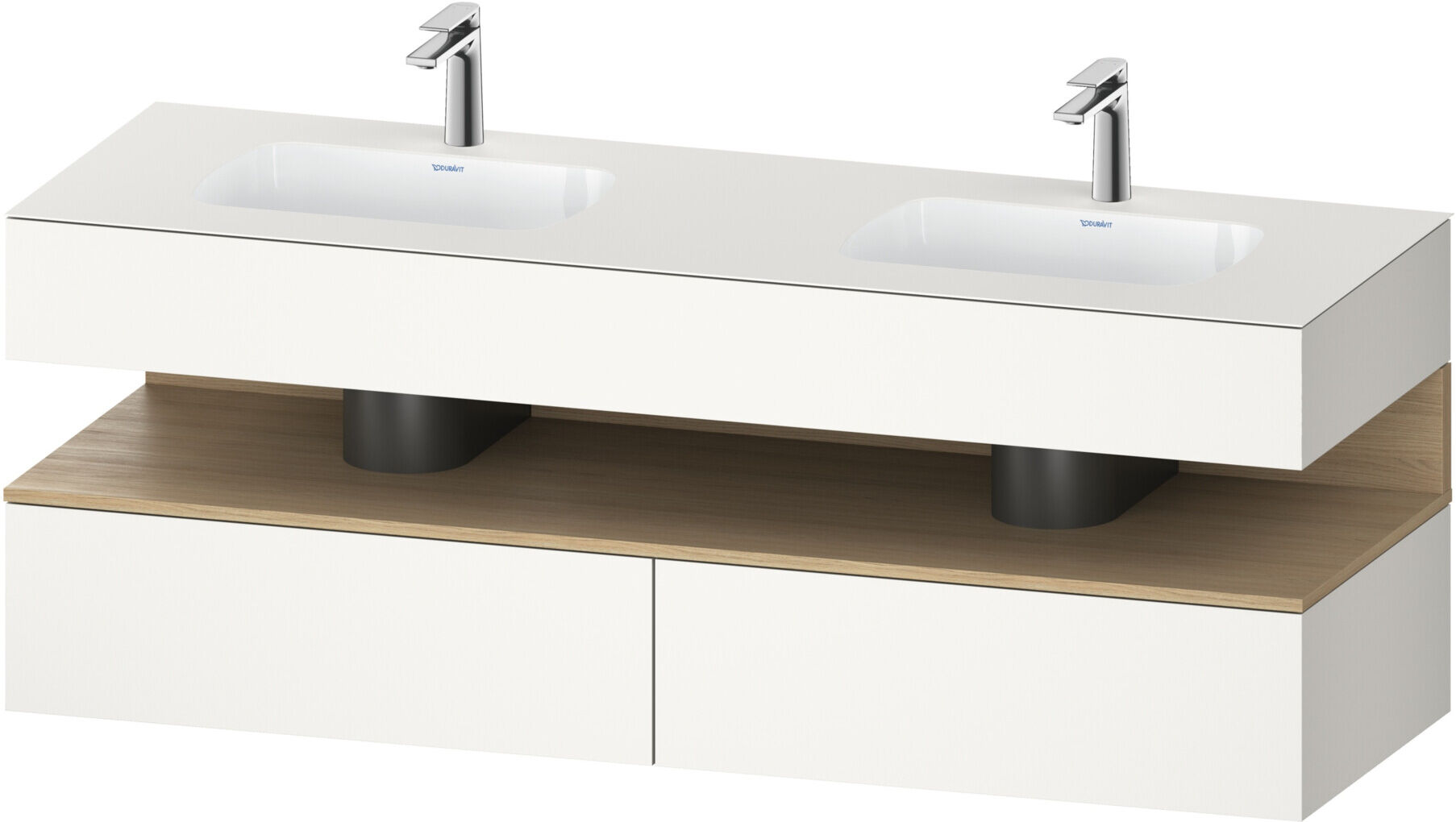 Duravit Einbauwaschtisch-Möbel-Set Qatego 160x55x60cm, Kon-WTU, Ei nat/weiß matt (QA4797030840000)