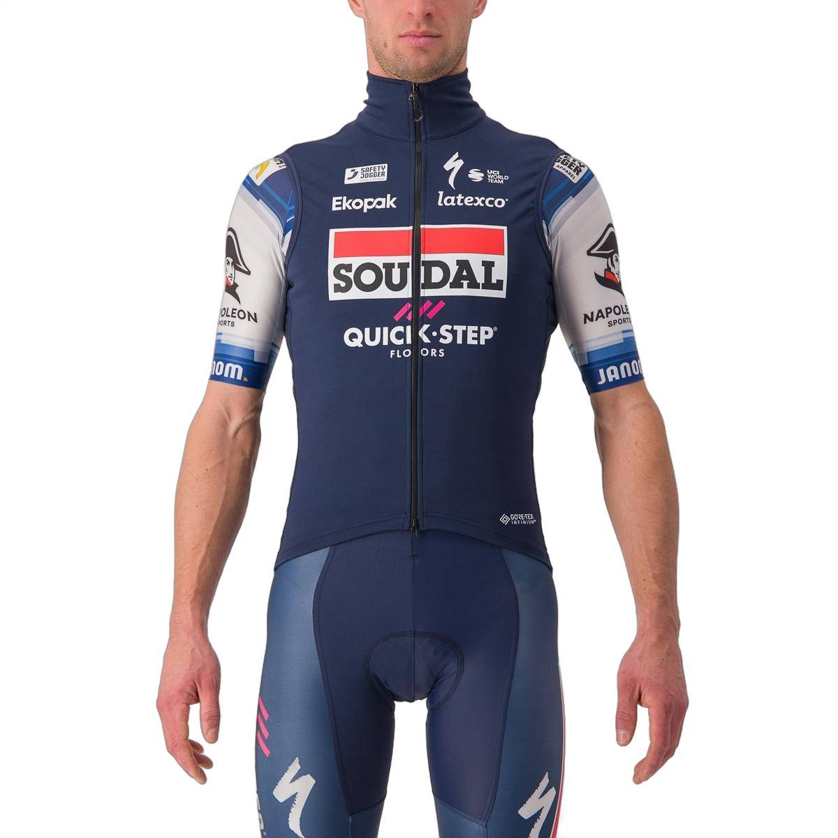 Colete Castelli Perfetto RoS 2 Azul Belga Soudal Quick-Step, Tamanho M Homem