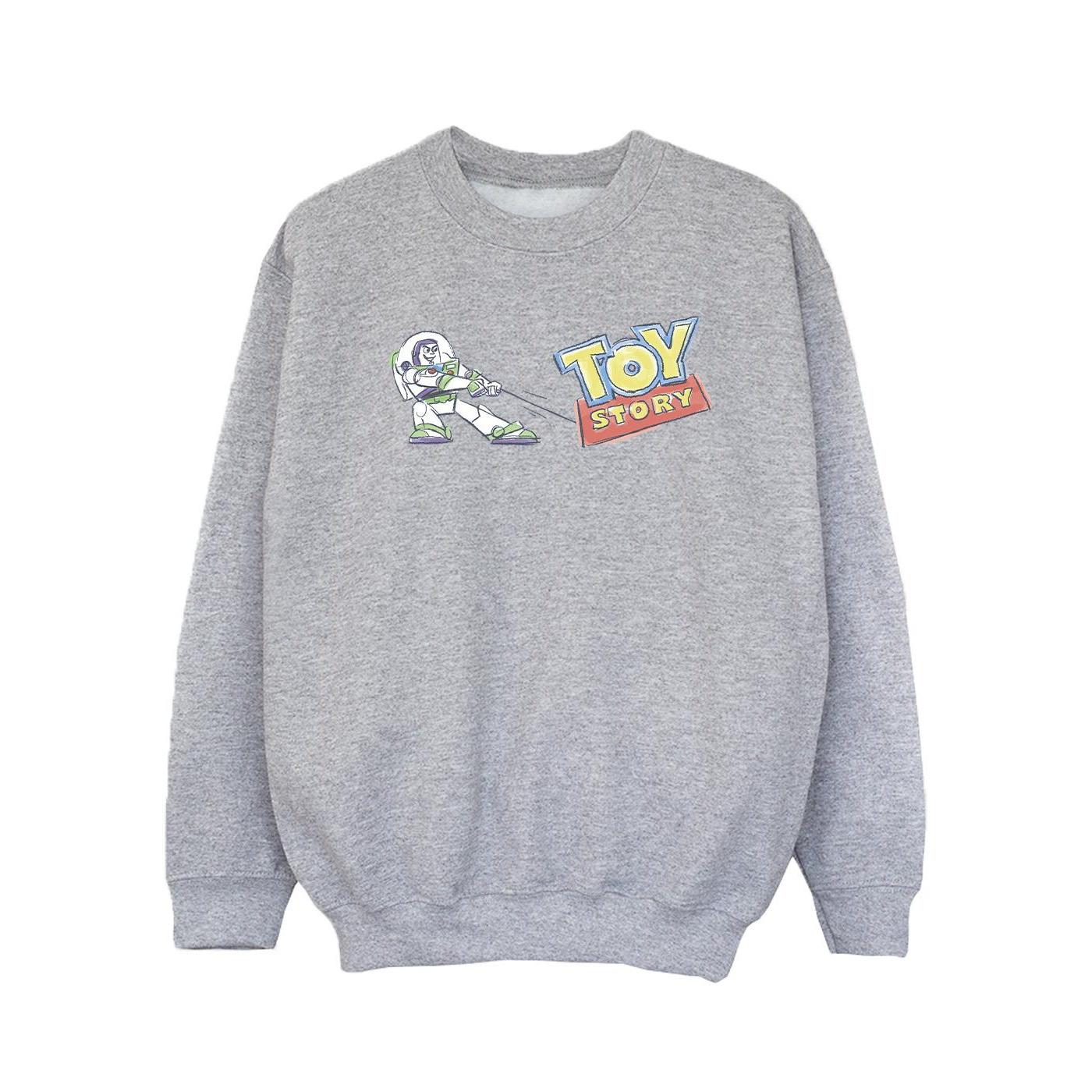 Disney Meisjes Toy Story Buzz Trekkende Logo Sweatshirt (Sportgrijs)