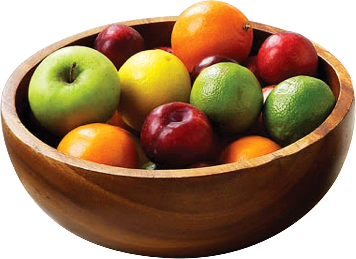 Decoratieve fruitschaal van acaciahout voor presentatie