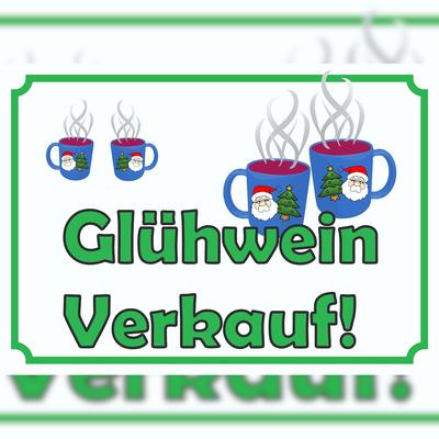 HB-Druck Glühwein Verkaufsschild Schild A1 Rückseite selbstklebend