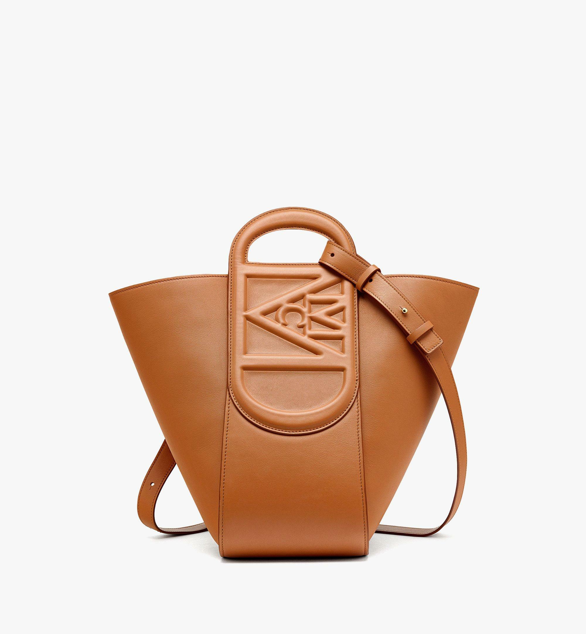 MCM Damen Tote Bag aus Leder in Cognac mit Visetos Muster MWTDSLD01CO001