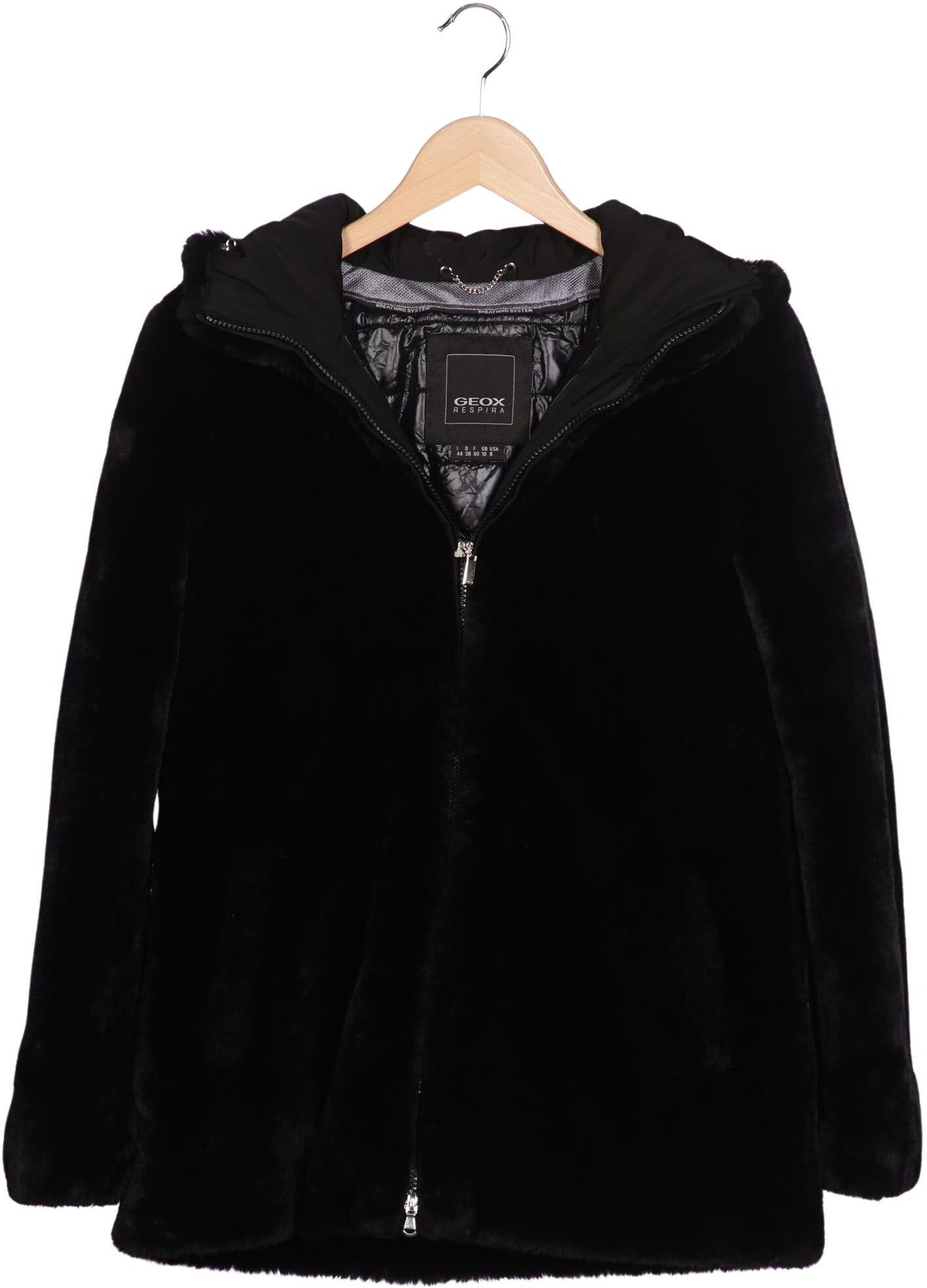 Geox Damen Jacke, Schwarz, Gr. EU 38, Synthetik - Second Hand