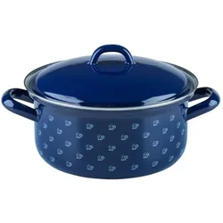 Riess Kasserolle mit Deckel Ø18cm 1,6L Dirndlblau Emaille