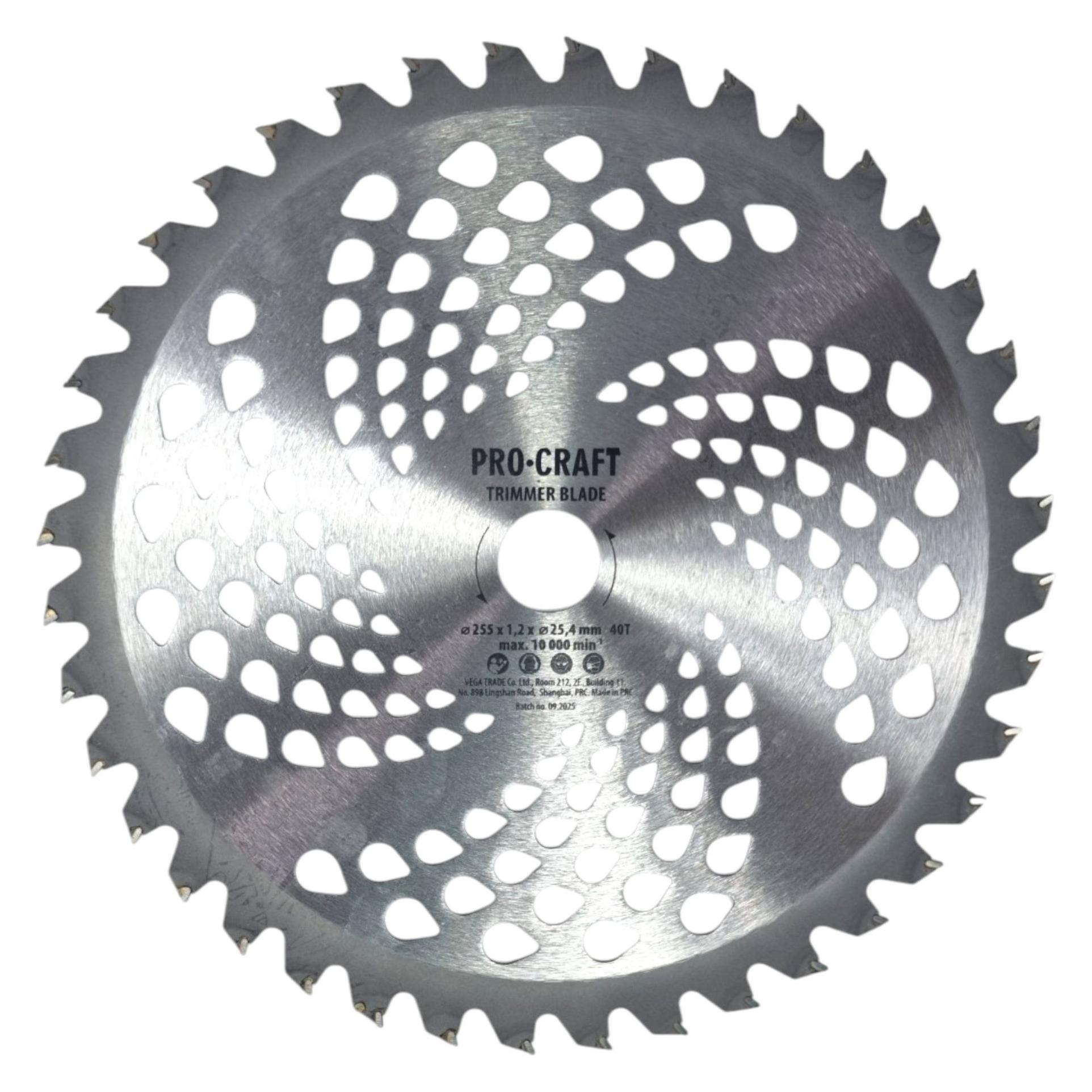 Procraft Trimmer Blade 40T Sägeblatt 225 x 25,4 mm 40 Zähne für Trimmer (Rasentrimmer) (Trimmer Blade 40T)