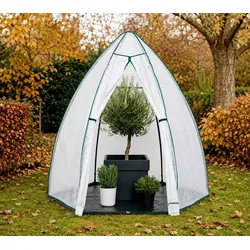 Westmann Überwinterungszelt & Foliengewächshaus Minze | Weiß | 200x200x200 cm | Komplettset - Weiß