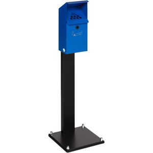 VAR Aschenbecher WH41, 12083, für Outdoor, mit Dach, Standascher aus Metall, 31 x 110 cm, 3,7 Liter, enzianblau