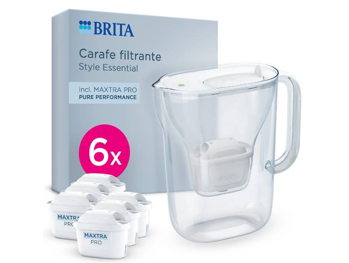 Carafe Filtrante Style Essential avec 6 filtres Maxtra Pro Pure Performane BRITA