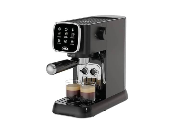Okka Espresso Solo Halbautomatische Espressomaschine, OK0034-05, Schwarz-Chrom
