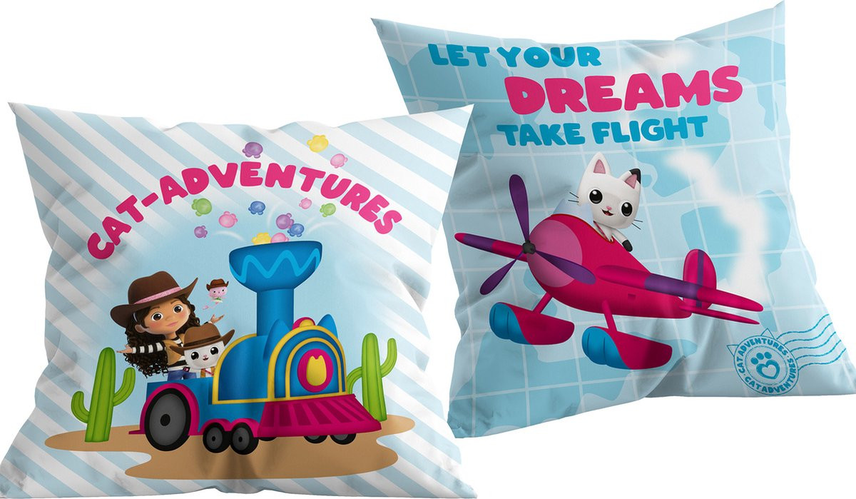 Gabby's Poppenhuis Kussen Cat Adventure - 40 x 40 cm - Polyester