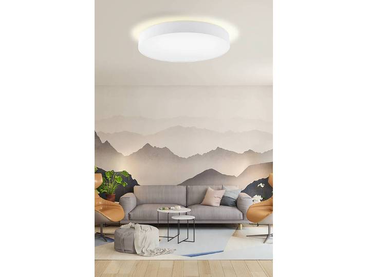 Plafonnier Pasteri - Type B Ø 76cm Blanc/Blanc 5 Tissu mélangé E27