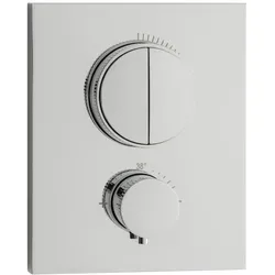 Herzbach PUSH Thermostat-Batterie LIVING 2 Verbraucher eckig rund Chrom, 11.803050.2.01 11.803050.2.01