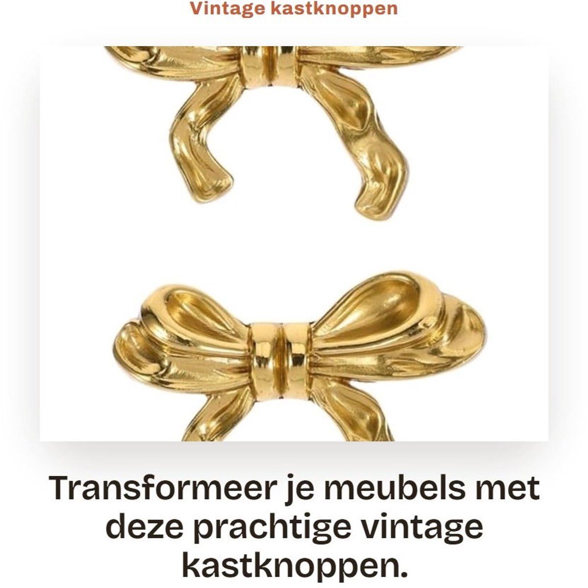 Dailygoods Vintage Kastknoppen - 2 Stuks - Gouden Messing - Decoratieve Meubelknoppen - 5 x 3,5 cm