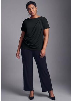 Plus Size Women's Audrey Draped Top by Avenue in Black (Size 18)