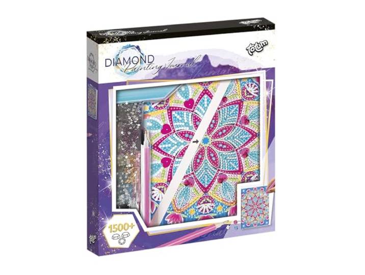 Totum Notitieboek Lotus Mandala groot - incl. 2000+ strass steentjes knutselen 21 x 25...