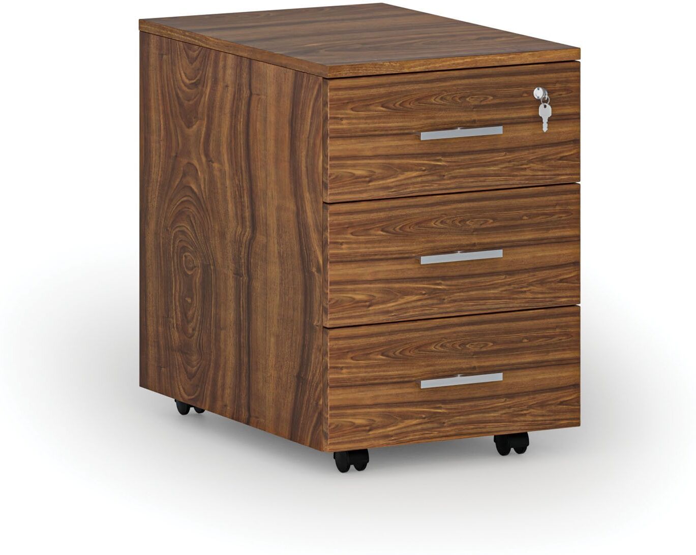 B2B Partner Büro-Rollcontainer SOLID, 3 Schubladen, Nussbaum