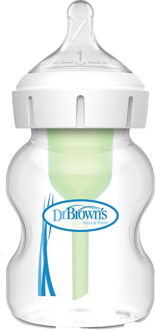 Dr. Brown's Biberón anticólico Options+ Formato Boca Ancha .  (150 ml) Transparente