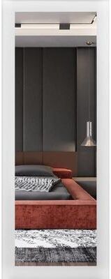 SARTODOORS Lucia 1299 Black Matte Wood Door Slab with Mirror