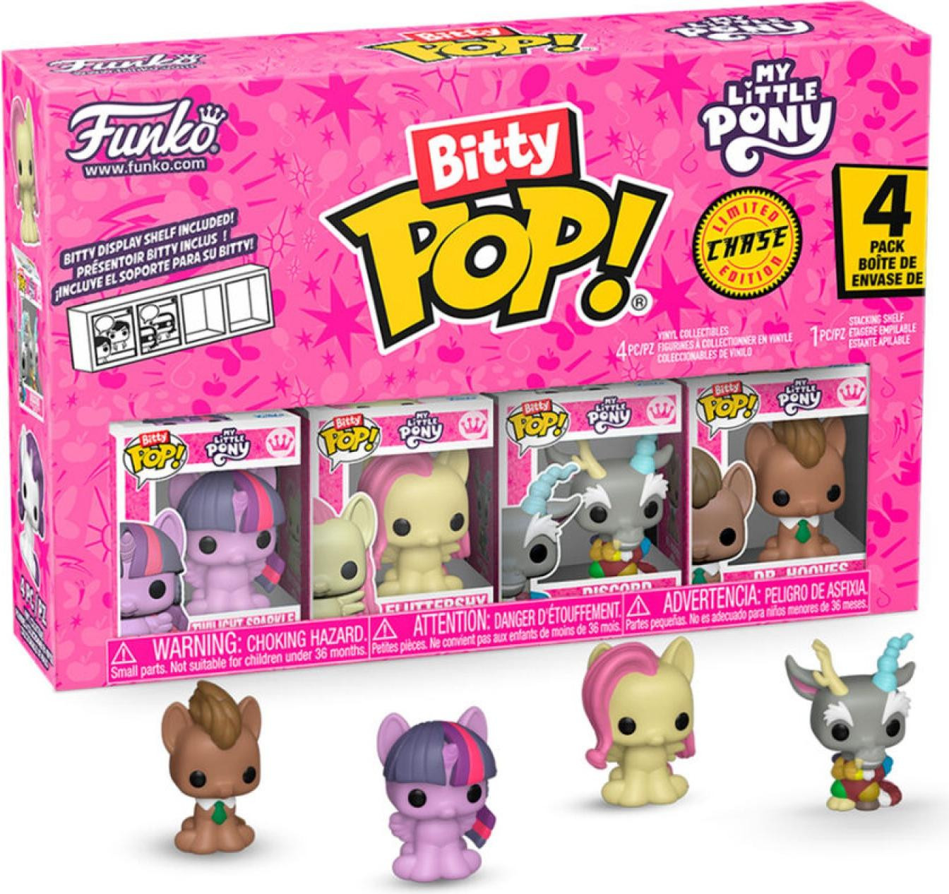 Funko Bitty POP! My Little Pony 4-pack met Twilight Sparkle, Fluttershy, Discord en een Mystery Mini-figuur