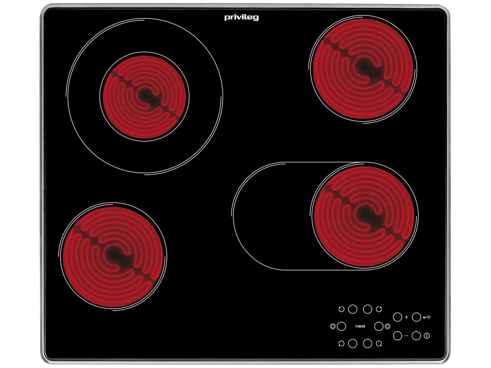 Privileg PCTAC6042IN autarkes 58 cm Glaskeramik Kochfeld/Herdplatte 4 Zone(n) PCTAC 6042 IN
