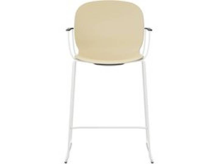 Chaise haute empilable avec accoudoirs et pieds luge acier Noor 6090