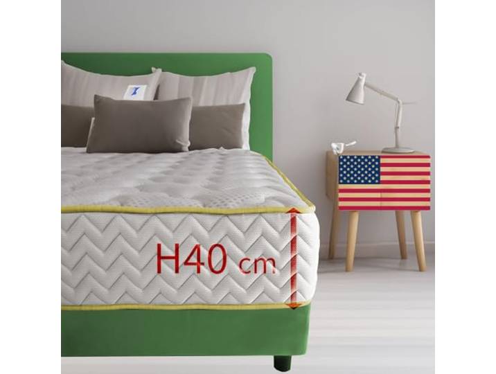 Comfy Line Memory-Schaum Matratze, Doppelbett 160 x 190 cm, 40 cm Hoch, Gegen Rückenschmerzen, Kühlend, Mit Antiallergischer Füllung - Amerikanisches Modell