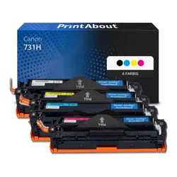 Toner kompatibel mit Canon 731H  - 4-farbig - Hohe Kapazität - Multipack