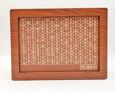Inspired Finds Wooden Money Saving Box Reusable Piggy Bank With Numbered Savings Goals (100010000 Euro Design) eur 10000