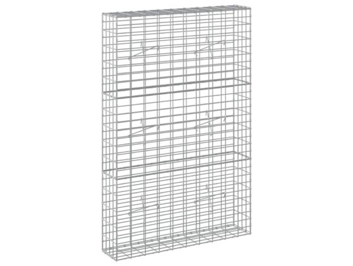 Gabion aus verzinktem Stahl, 100 x 20 x 150 cm, Draht, 5 mm, Maschenweite 5 Verzinkter Stahl, Draht 5 mm, Maschen 5 x 10 cm, Haken und Clips, Außenbereich, Garten, Beete